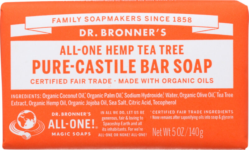 DR BRONNER'S: All-One Hemp Tea Tree Pure-Castile Bar Soap