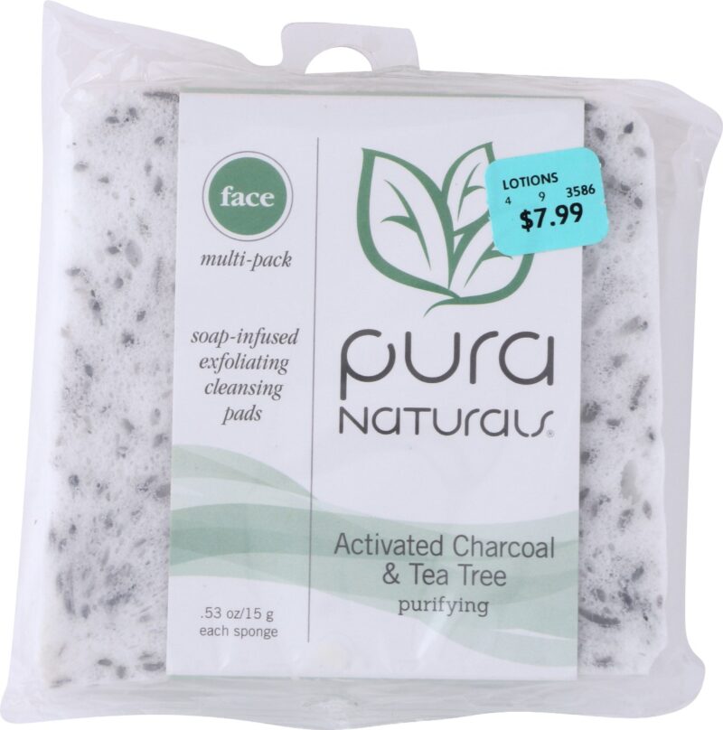 PURA: Face Sponge Activated Charcoal and Tea Tree Soap