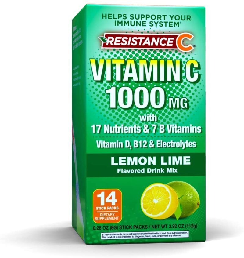 RESISTANCE C: Vitamin C Lemon Lime 14 Stick Packs