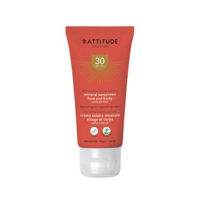 ATTITUDE: Unscented Face & Body Mineral Sunscreen SPF30